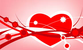 Valentines Abstract Card Lines